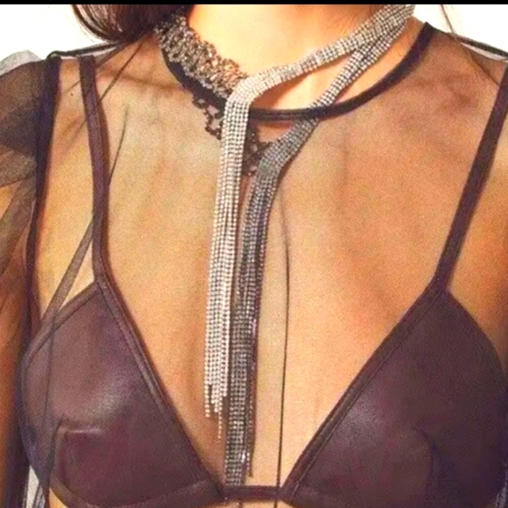 Free People Lariat Rhinestone necklace NWT‎ Boho Coachella Festival Western